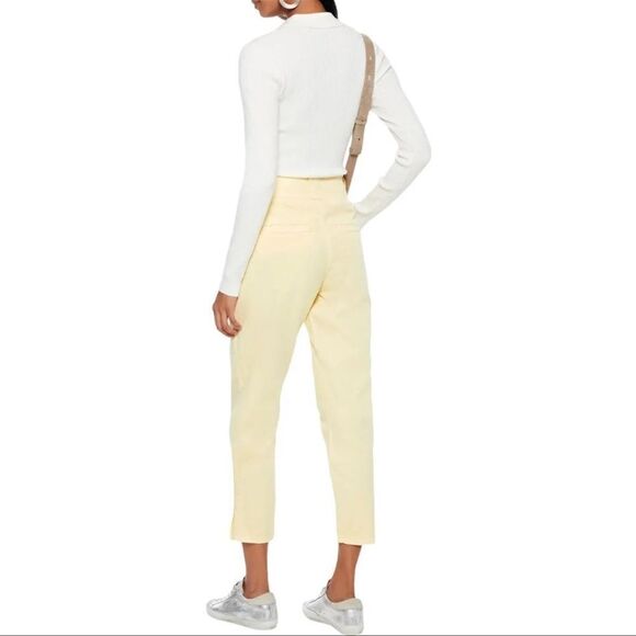 NWT Joie Mirenda Slim Crop Cargo Pants in pastel yellow Size 4 - Picture 2 of 9
